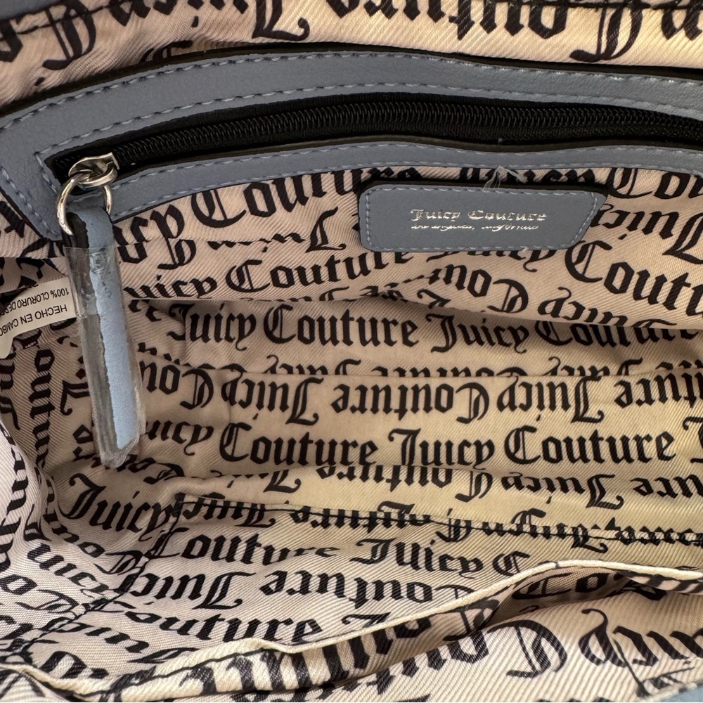 Juicy Couture YK2 Say My Name Flap Quilted Hearts Crossbody Bag Slate Blue - Picture 10 of 12